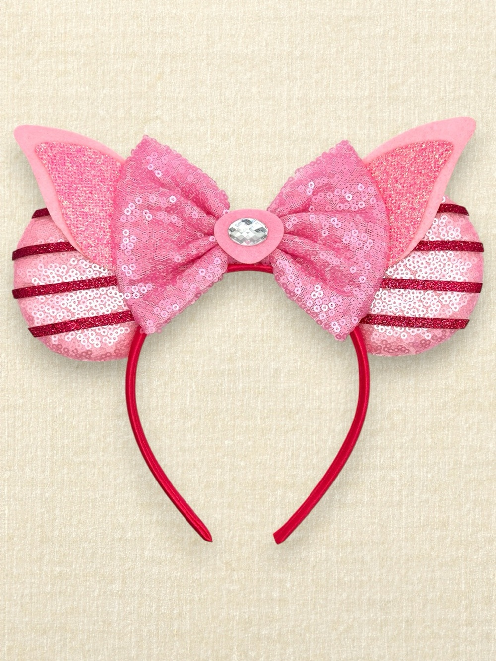 Pink Sequin Piglet Winnie the Pooh Minnie Ears | Disney-Inspired Mouse Ears